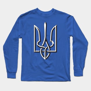 Black and White Trident Long Sleeve T-Shirt